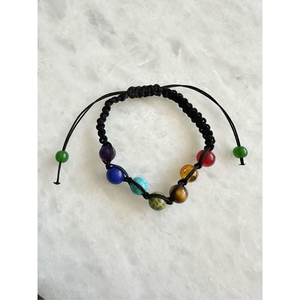 Black friendship multicolor beaded bracelet ￼